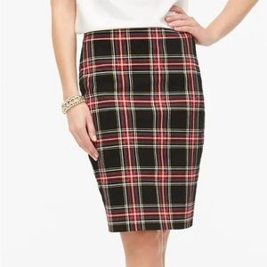 J. Crew tartan plaid pencil skirt. Fully lined. Perfect for Christmas!